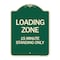 Signmission Loading Zone 15 Minutes Standing Heavy-Gauge Aluminum Architectural Sign, 24" x 18", G-1824-24550 A-DES-G-1824-24550 - alternate 1